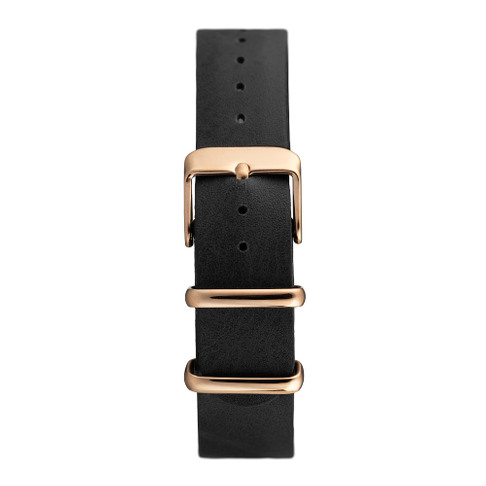 Black Vegan Leather Nato Strap